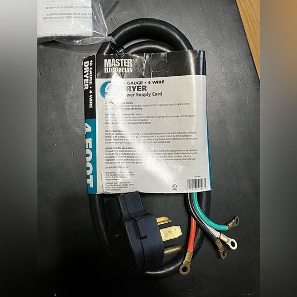 10 Guage - 4 wire‎ Dryer Supply Cord - Picture 5 of 5